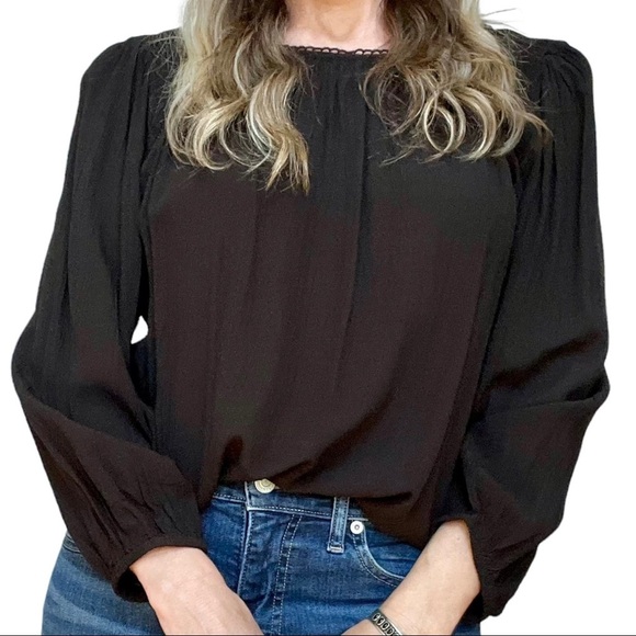 LOFT Tops - NWOT LOFT Black Smocked Top Size S
